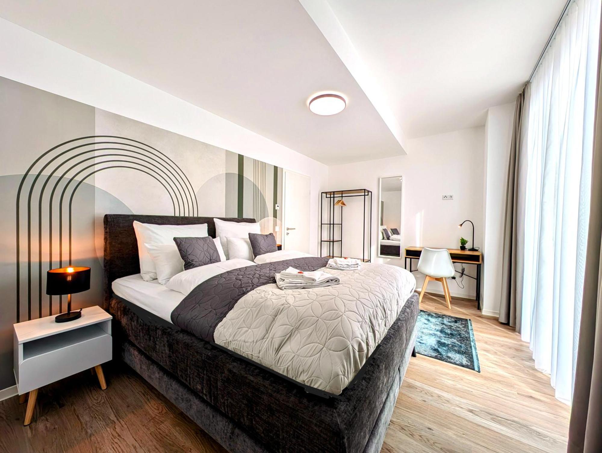 Bohnapartments - Nordkap-Suiten - Gratis Parkplatz - Moderner Neubau - Erdgeschoss - Fussbodenheizung 埃尔福特 外观 照片